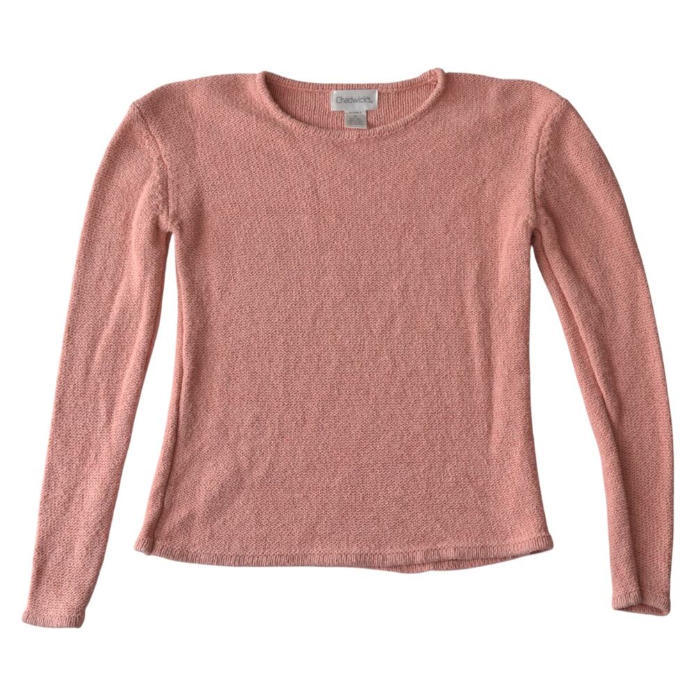 Chadwick’s Pink Silk Linen Sweater - Vintage Soft Knit Size M